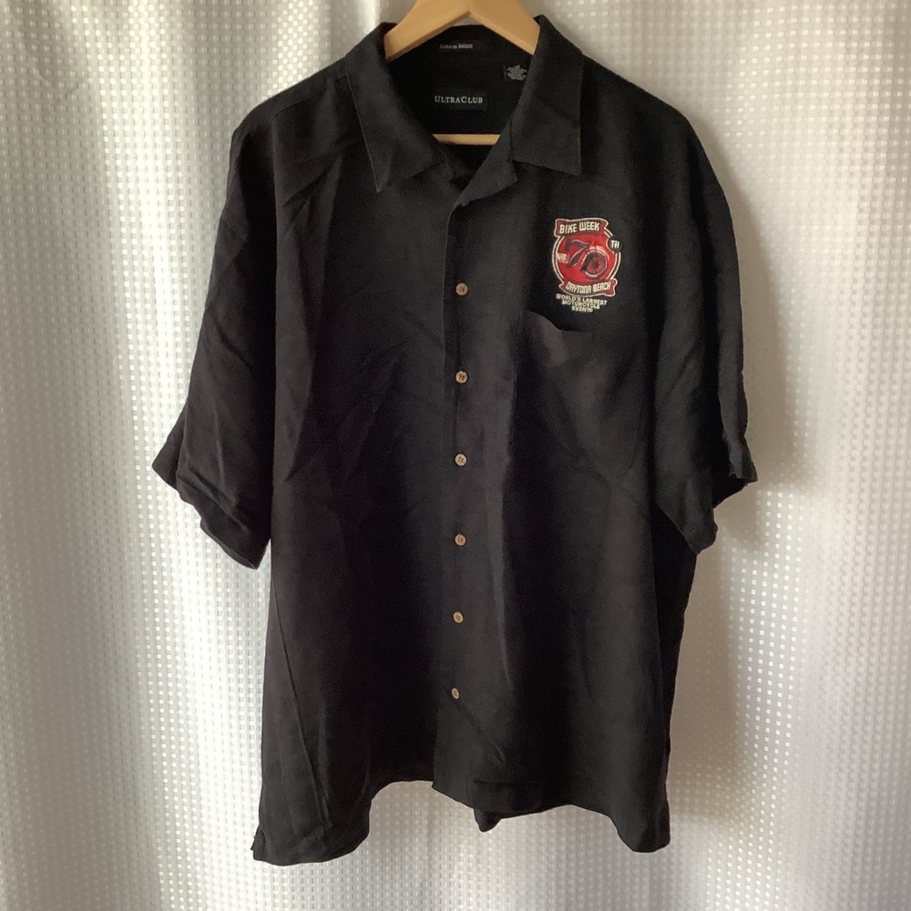 Mens 70th Daytona Beach Bike Week Button Up Shirt Xl Cabana Breeze Ultra Club